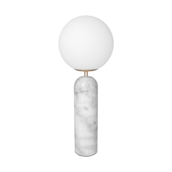 Marmurowa lampa stołowa Torrano biała 53cm